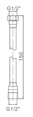 Tim C-M150-04SV Душевой шланг для лейки, латунь, ПВХ, серебристый + серый - фото2