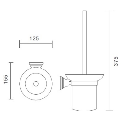 GERHANS K21010 Туалетный ершик, латунь + стекло, хром - фото2