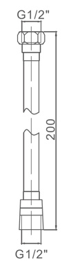 GERHANS K40205-20 Душевой шланг для лейки, латунь, ПВХ, серебристый + серый - фото2