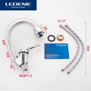 Ledeme L4302-B Смеситель для кухни, цинк, хром - фото4