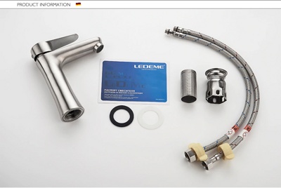 Ledeme L71002 Смеситель для умывальника, нержавеющая сталь, сатин - фото4