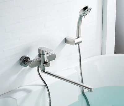 Ledeme L72216 Смеситель для ванны, нержавеющая сталь, сатин - фото