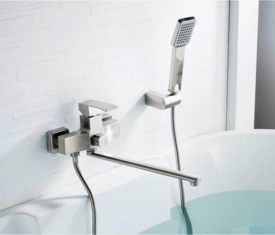 Ledeme L72217 Смеситель для ванны, нержавеющая сталь, сатин - фото