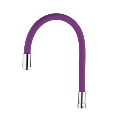 Ledeme L7503-8 Излив гибкий для кухонного смесителя, нержавеющая сталь + силикон, хром + фиолетовый - фото