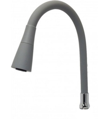 Ledeme L7507-9 Излив гибкий для кухонного смесителя, нержавеющая сталь + силикон, хром + серый - фото