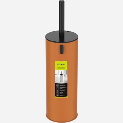 Ledeme L915-7 Туалетный ершик, сталь + пластик, оранжевый + черный - фото