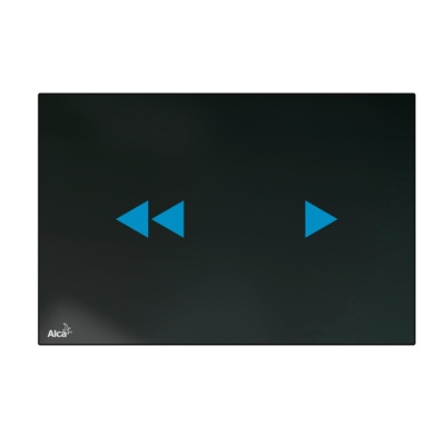 ALCAPLAST NIGHT LIGHT-2 Кнопка управления бесконтактная для скрытых систем инсталляции с подсветкой, стекло-черный - фото