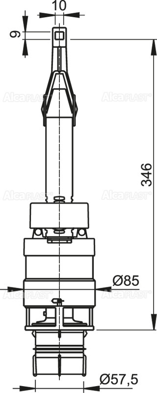 ALCAPLAST A06 Сливной механизм для скрытых систем инсталляции - фото2, картинка2 ALCAPLAST A06 Сливной механизм для скрытых систем инсталляции - фото2