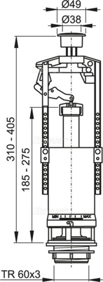 ALCAPLAST A2000-CHROM-BL-01 Сливной механизм со STOP кнопкой - фото2