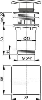 ALCAPLAST A393-BL-01 Донный клапан сифона для умывальника CLICK/CLACK 5/4