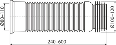 ALCAPLAST A97-BL-01 Гибкая подводка для подключения унитаза (гофра) - фото2