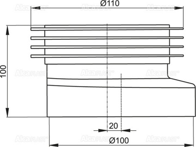 ALCAPLAST A990-BL-01 Манжета для унитаза эксцентрическая - фото2