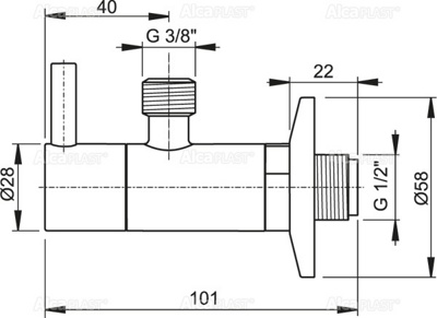 ALCAPLAST ARV001 Угловой вентиль с фильтром 1/2
