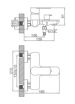 Смеситель для ванны Ledeme L73218 - фото6