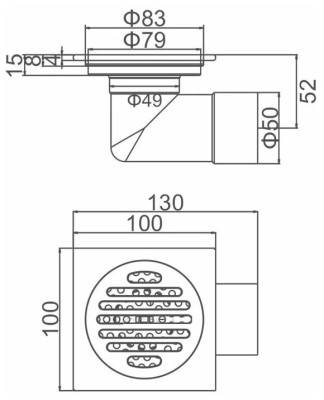 Трап для душа 10x10, угловой Gerhans K80510U-10 - фото6