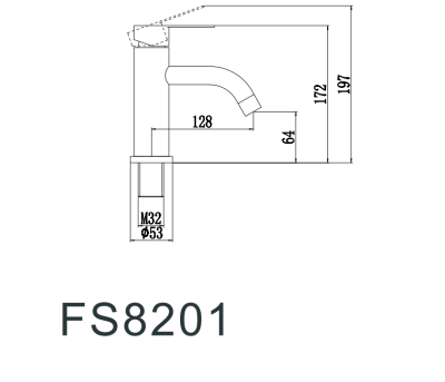 Fmark FS8201 Смеситель для умывальника, нержавеющая сталь, сатин - фото2