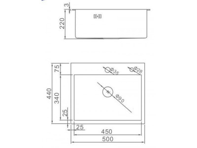 Мойка кухонная с сифоном и дозатором, графит WISENT W35044B - фото2