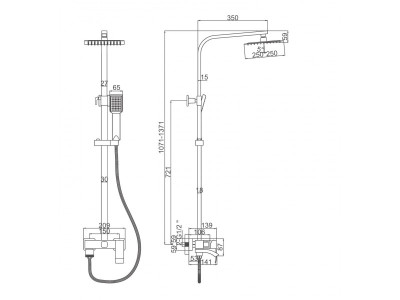 Ledeme L72417B-1 Душевая система, нержавеющая сталь, черный - фото2