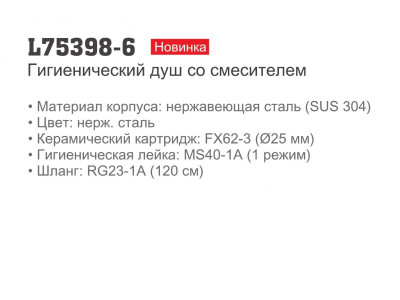 Ledeme L75398-6 Смеситель для туалет, нержавеющая сталь SUS 304, сатин - фото3