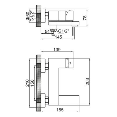 Ledeme L73125B Смеситель для ванны, нержавеющая сталь, черный - фото2