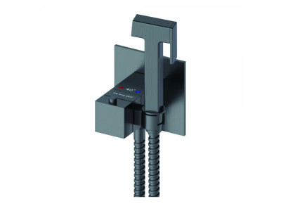 Gerhans K15383D Смеситель с гигиеническим душем, термостат, латунь, оружейная сталь - фото