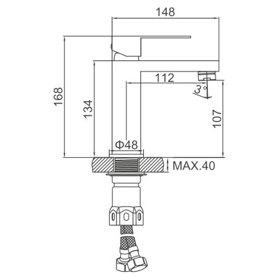Ledeme L71025B Смеситель для умывальника, нержавеющая сталь, черный - фото2