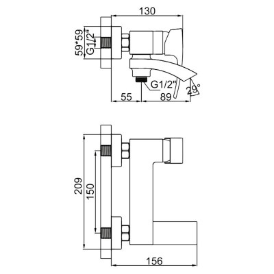 Смеситель для ванны/душа GERHANS K13314 - фото2