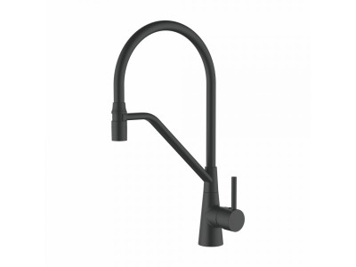 Ledeme L4397B-2 Смеситель для кухни, латунь, черный+черный - фото