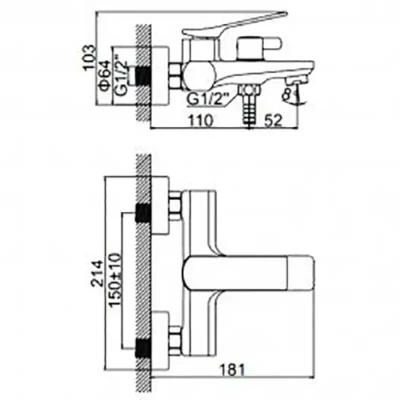 Смеситель для ванны Wisent WG3275 - фото2
