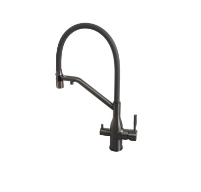 Ledeme L4797D-12 Смеситель для кухни с подключением к фильтру, латунь, оружейная сталь - фото