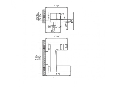 Ledeme L3192 Смеситель для ванны, латунь, хром - фото2