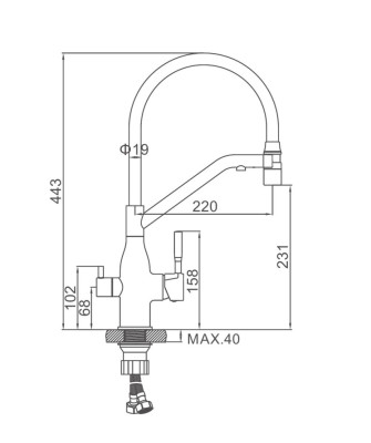 Ledeme L4797D-12 Смеситель для кухни с подключением к фильтру, латунь, оружейная сталь - фото2