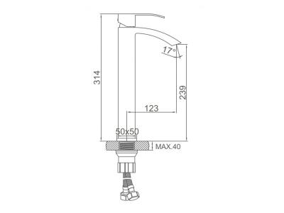 Ledeme L1155-15 Смеситель для накладного умывальника, латунь, хром - фото2