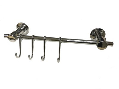 Gerhans K24405 Вешалка с крючками, пластик + сталь, хром - фото