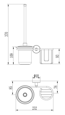 Ledeme L1710-1 Туалетный ершик + держатель дезодоранта, сталь + стекло, хром - фото2