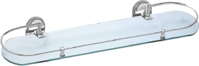 Ledeme L1907-1 Полка в ванную, сталь + стекло, хром - фото
