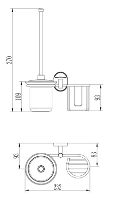 Ledeme L1910-1 Туалетный ершик + держатель дезодоранта, сталь + стекло, хром - фото2