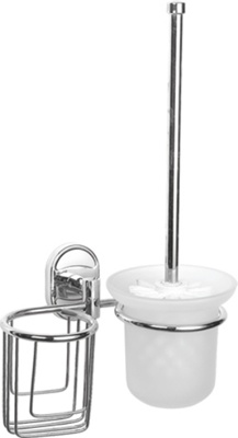 Ledeme L1910-1 Туалетный ершик + держатель дезодоранта, сталь + стекло, хром - фото