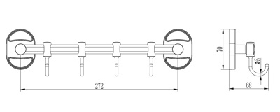 Ledeme L1915-4 Крючок-вешалка, сталь, хром - фото2