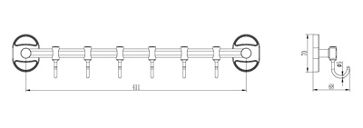 Ledeme L1915-6 Крючок-вешалка, сталь, хром - фото2