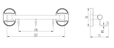 Ledeme L1916-3 Крючок-вешалка, сталь, хром - фото2