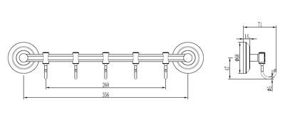 Ledeme L204-5 Крючок-вешалка, сталь, хром - фото2