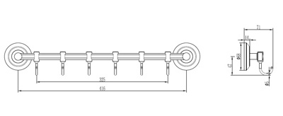 Ledeme L204-6 Крючок-вешалка, сталь, хром - фото2
