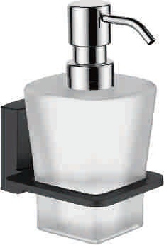 Ledeme L30327B Дозатор жидкого мыла, сталь + стекло, черный - фото