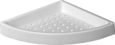 Ledeme L362-1 Полка в ванную угловая, пластик + алюминий, белый - фото