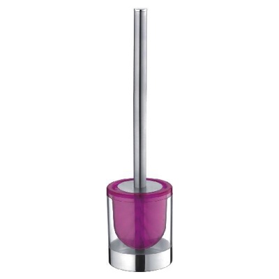Ledeme L423-10 Туалетный ершик, пластик + сталь, фиолетовый + хром - фото