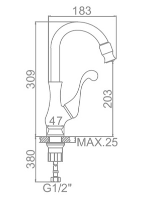 Ledeme L4298 Смеситель для кухни, латунь, хром - фото2