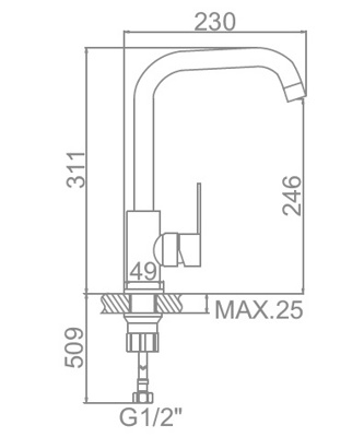 Ledeme L4998-1 Смеситель для кухни, цинк, хром - фото2