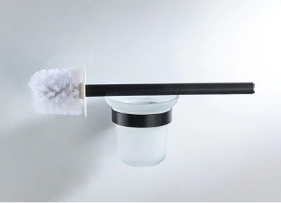 Ledeme L5510 Туалетный ершик, авиационный алюминий + стекло, черный - фото3