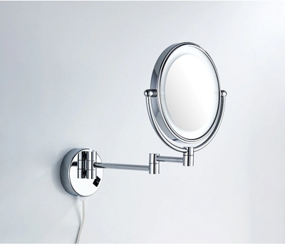 Ledeme L6508D Зеркало ванной увеличительное, с LED подсветкой, латунь, хром, 8 дюймов- фото2